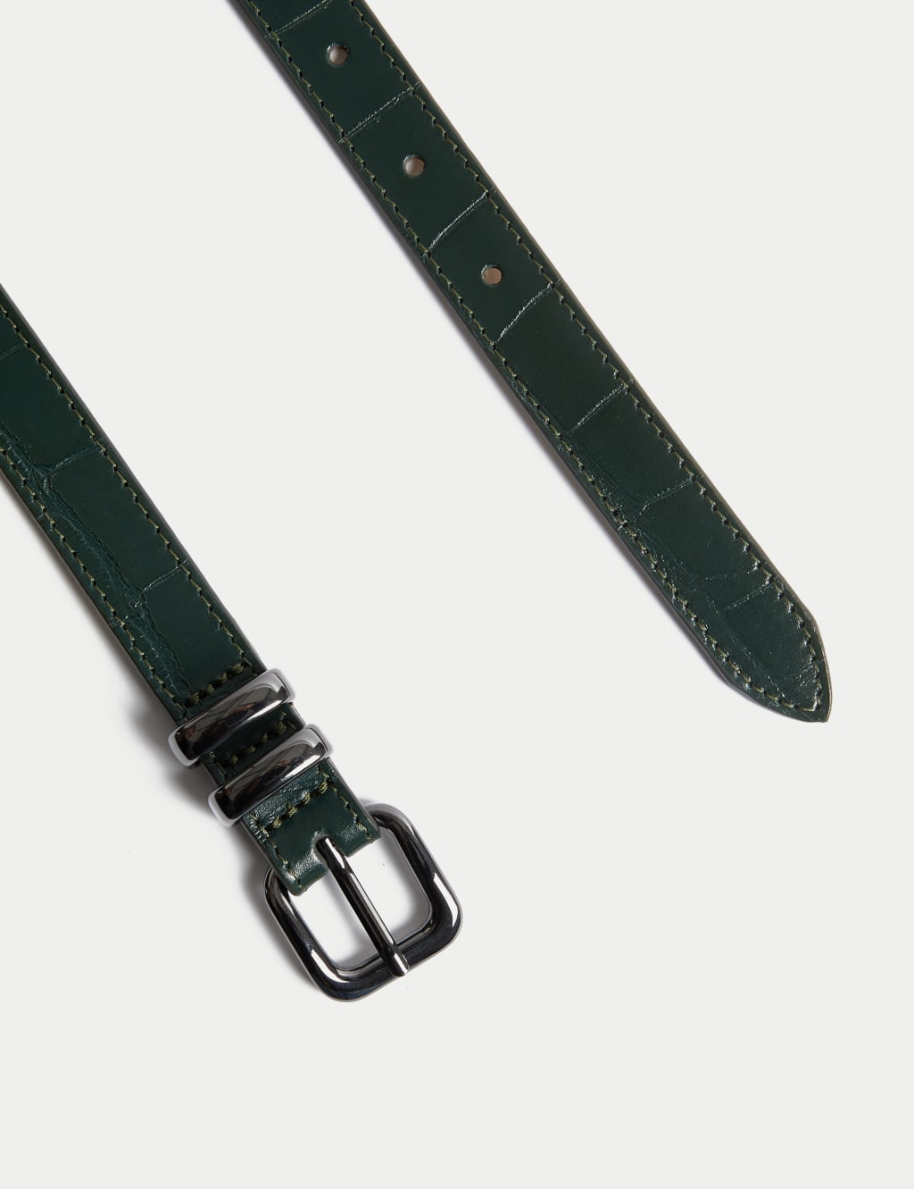 Leather Lizard Effect Slim Jeans Belt 2 of 2
