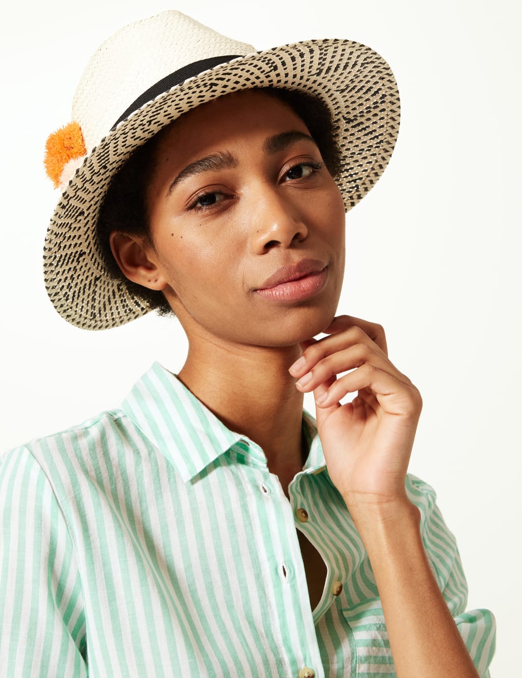 Pom Pom Fedora Hat M S Collection M S