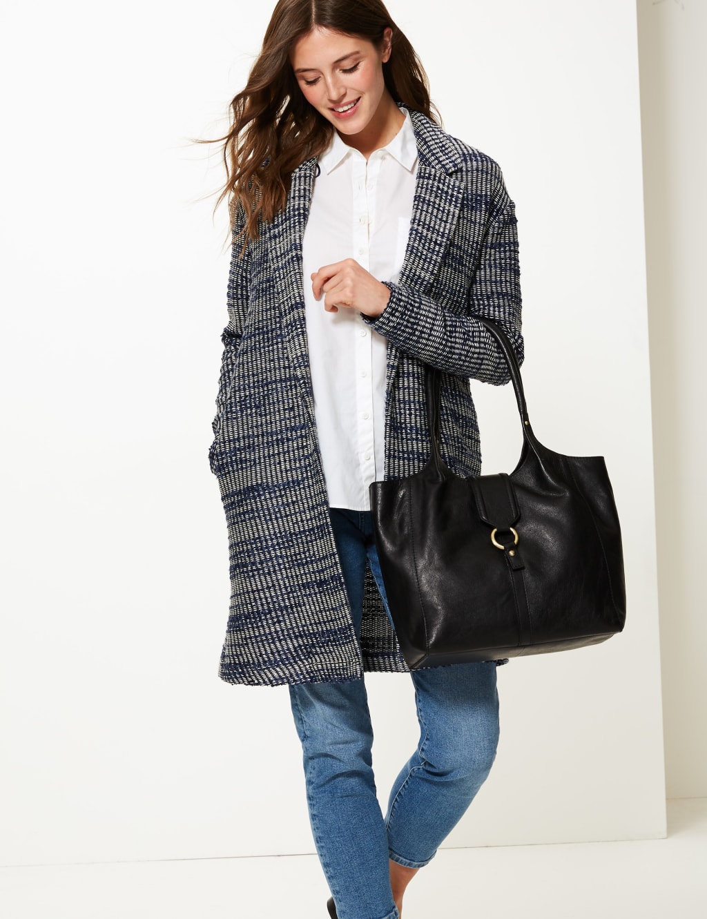 Leather Tote Bag M S Collection M S