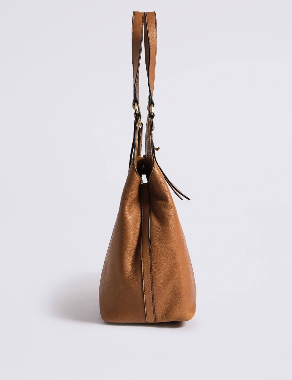 Leather 3 Compartment Hobo Bag M S Collection M S