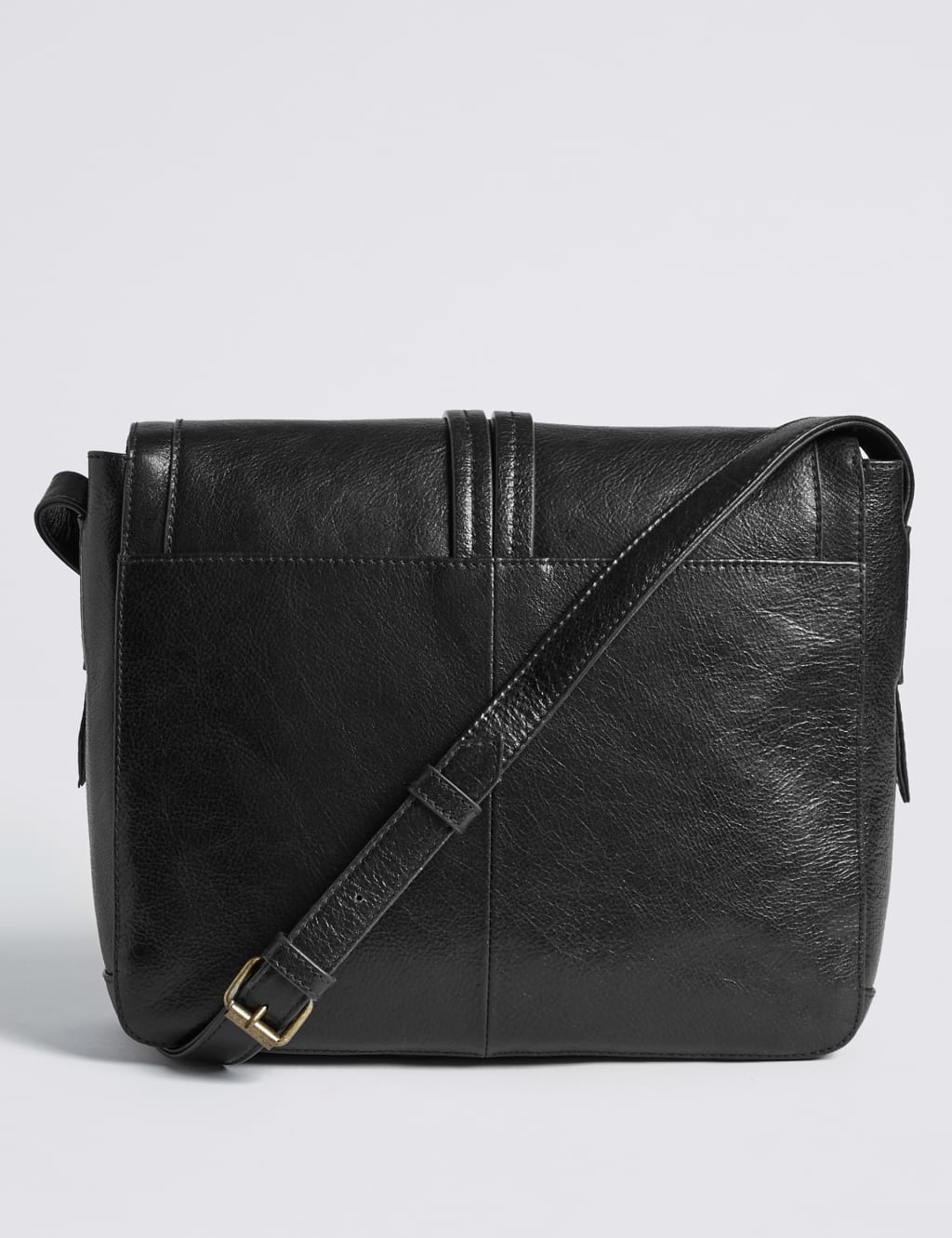 Leather Pin Stud Messenger Bag M S Collection M S