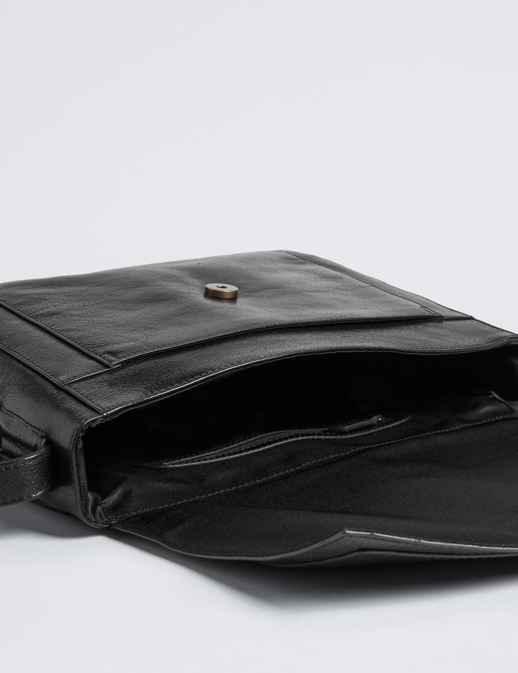 Leather Pin Stud Messenger Bag M S Collection M S