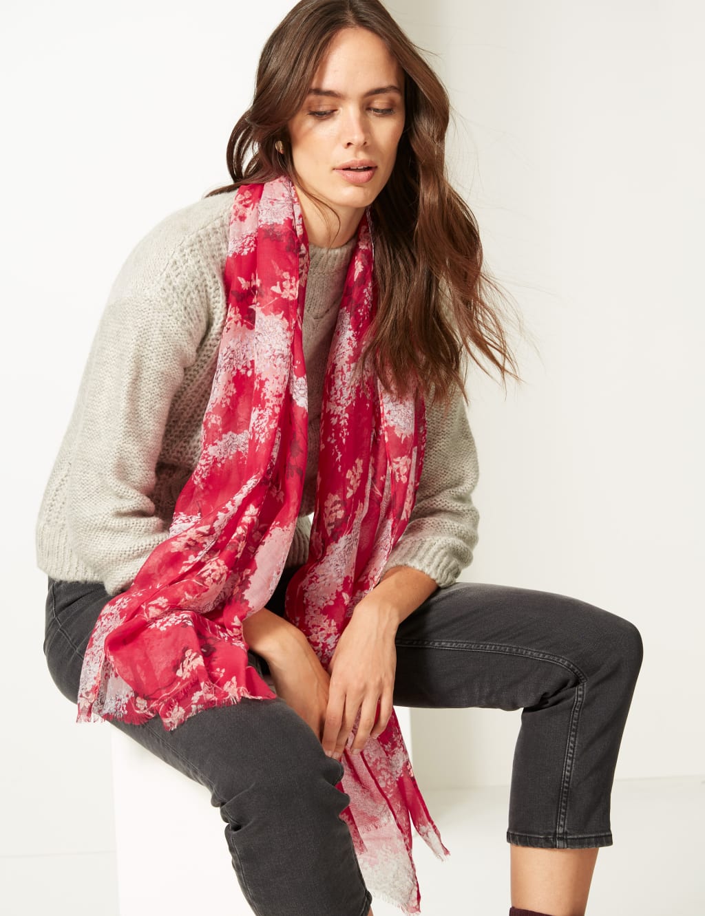 Floral Print Scarf 1 of 3