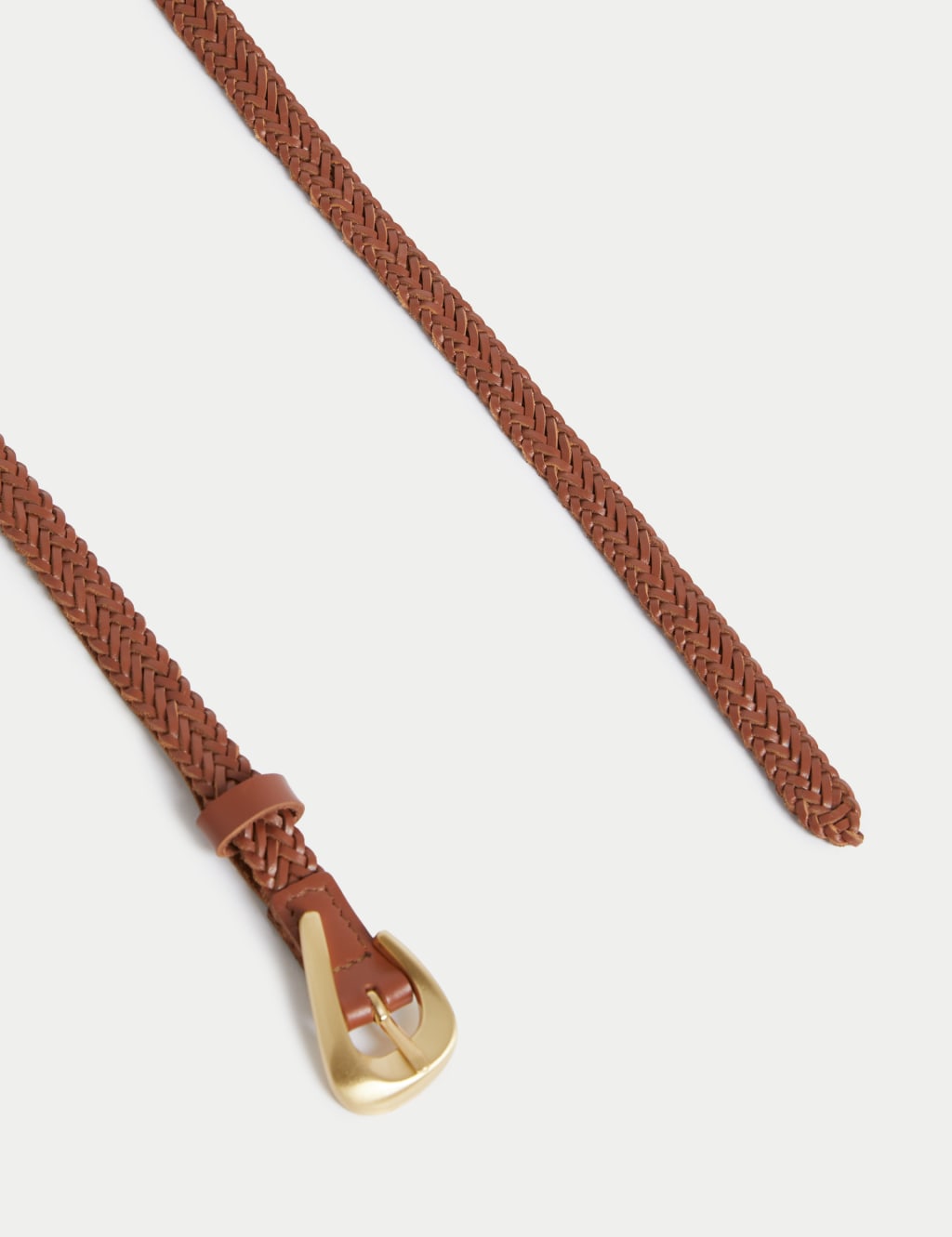 Leather Woven Feature Buckle Skinny Jeans Belt 2 of 2