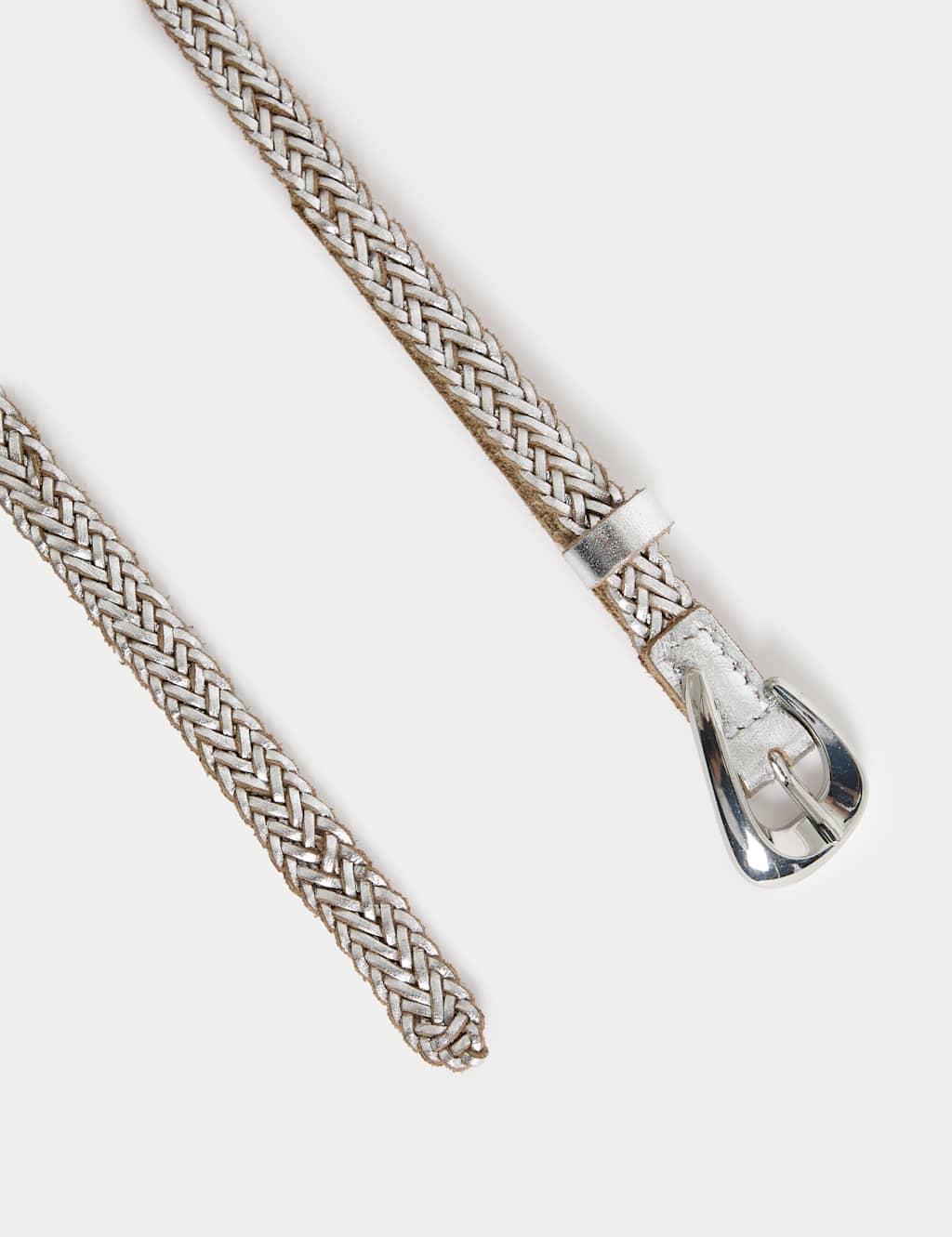 Leather Woven Feature Buckle Skinny Jeans Belt 2 of 2