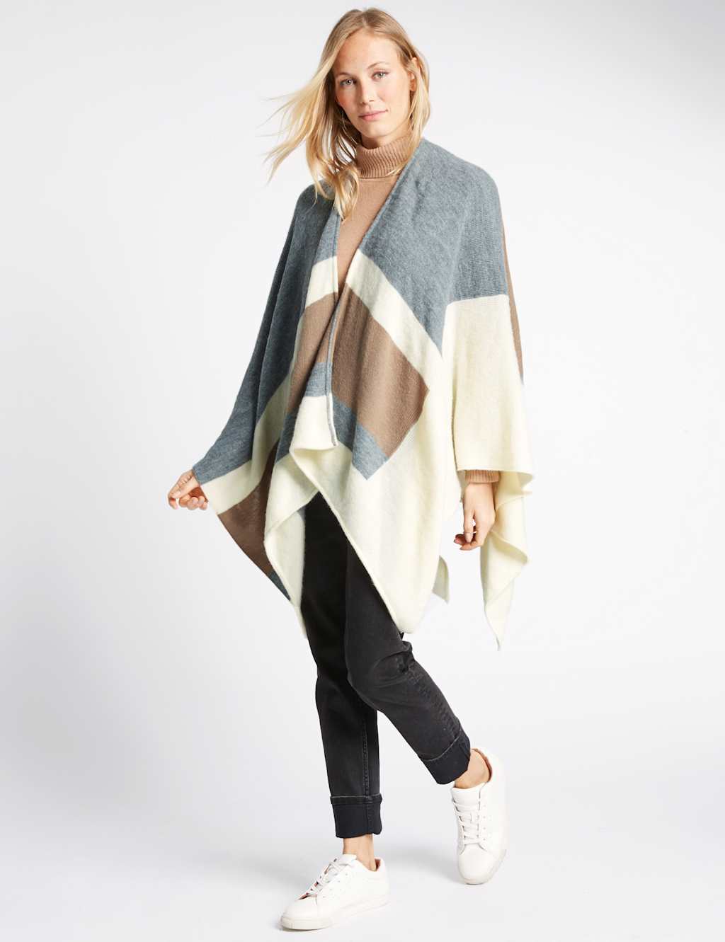 Block Knit Wrap 1 of 4