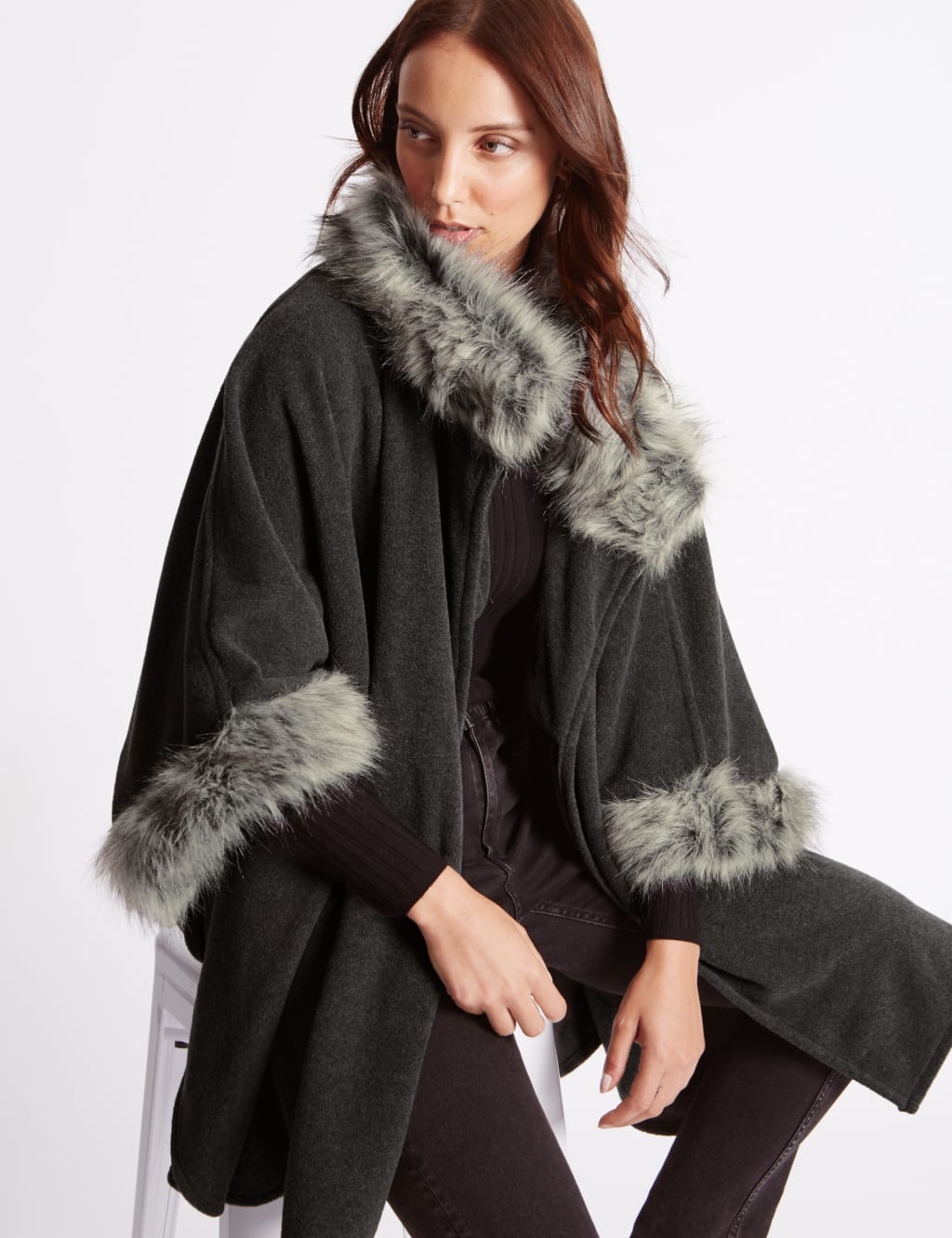 Faux Fur Fleece Wrap M S Collection M S