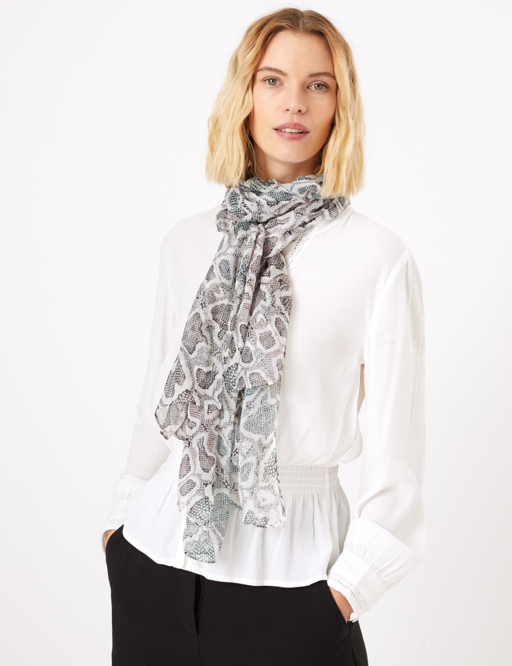 Pure Silk Animal Print Scarf M S Collection M S