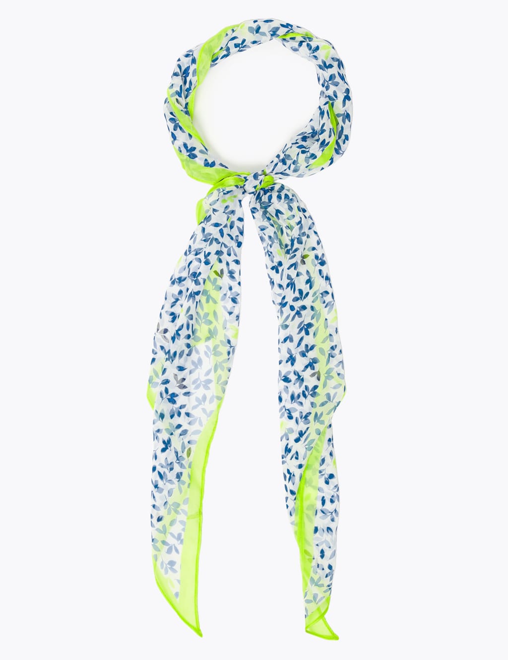 Pure Silk Leaf Print Scarf 2 of 3