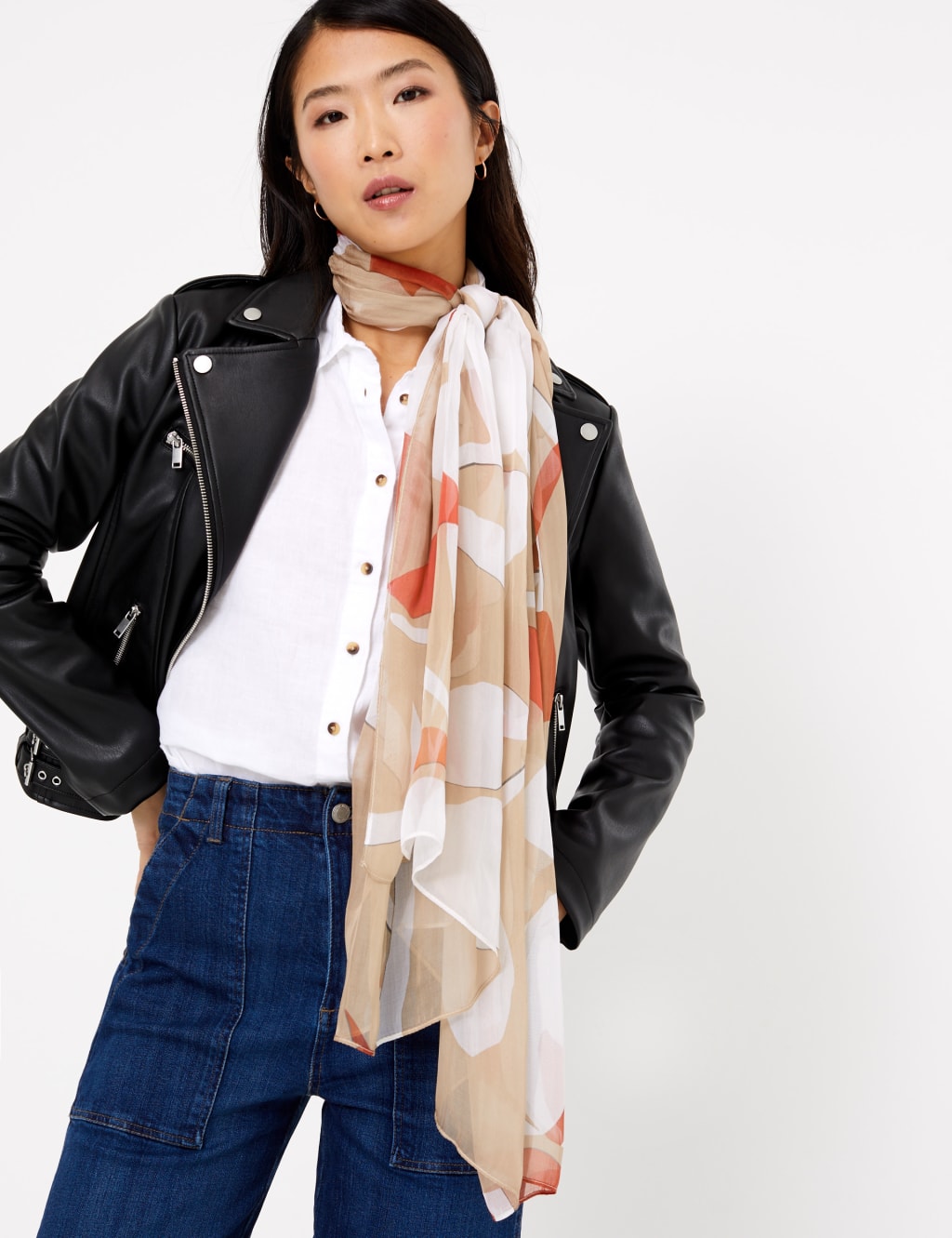 Pure Silk Floral Scarf 1 of 3