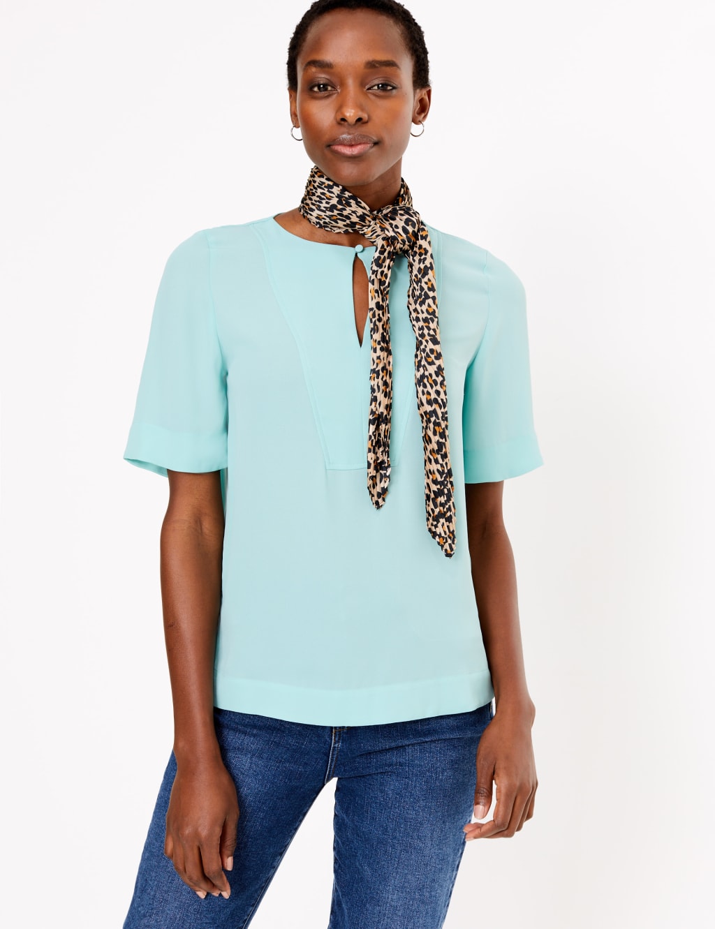 Pleated Animal Print Neckerchief 1 of 3