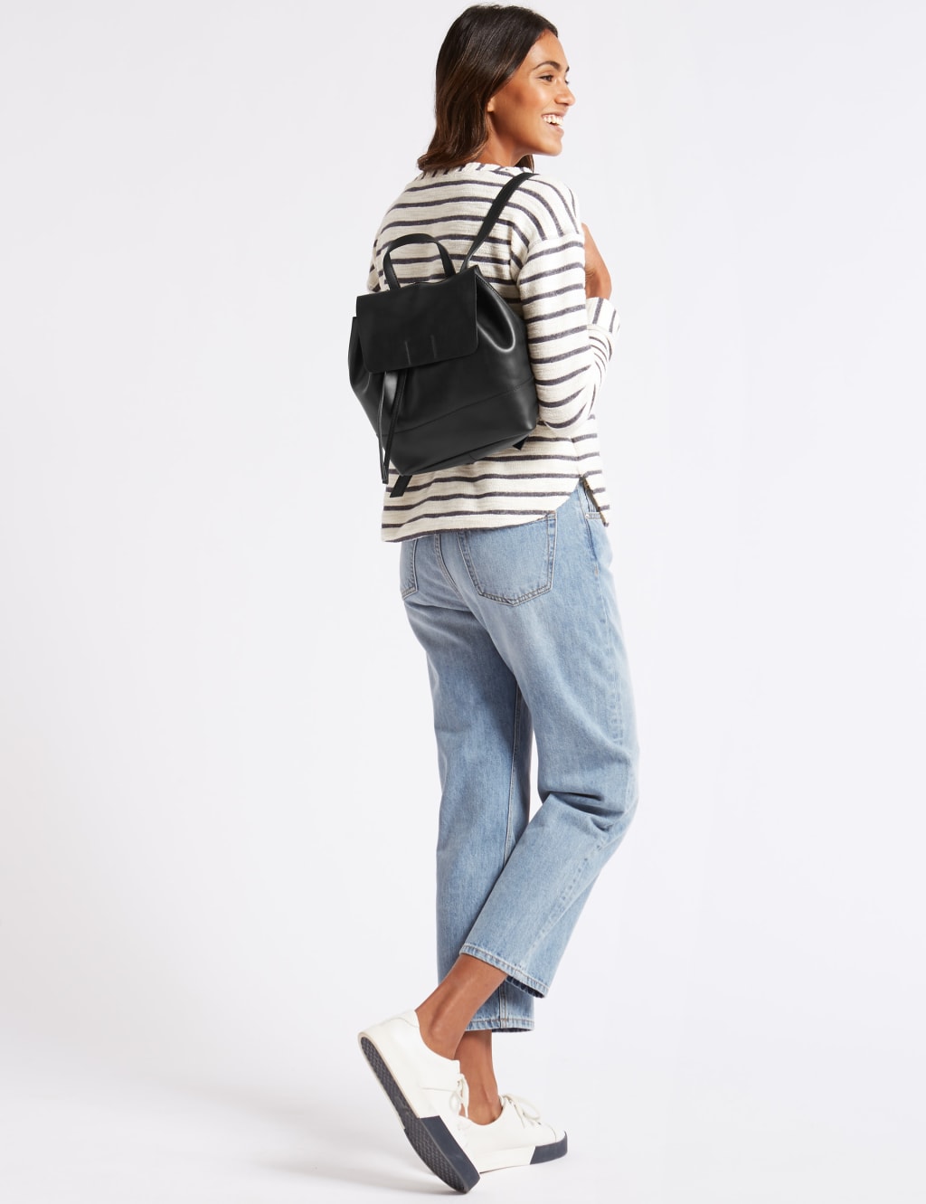 M&s leather backpack deals