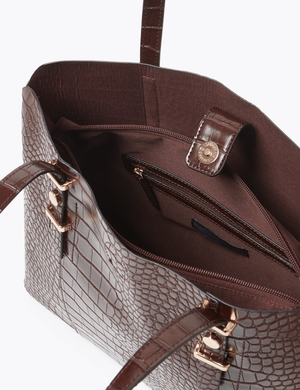 Crocodile Print Soft Stud Tote Bag M S Collection M S