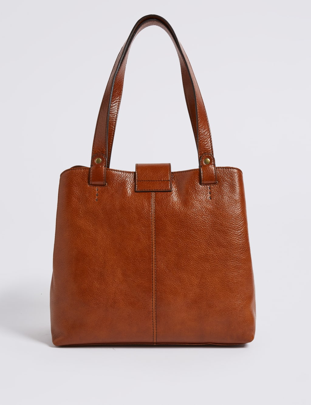 Leather Round Buckle 3 Compartment Tote Bag 4 of 5