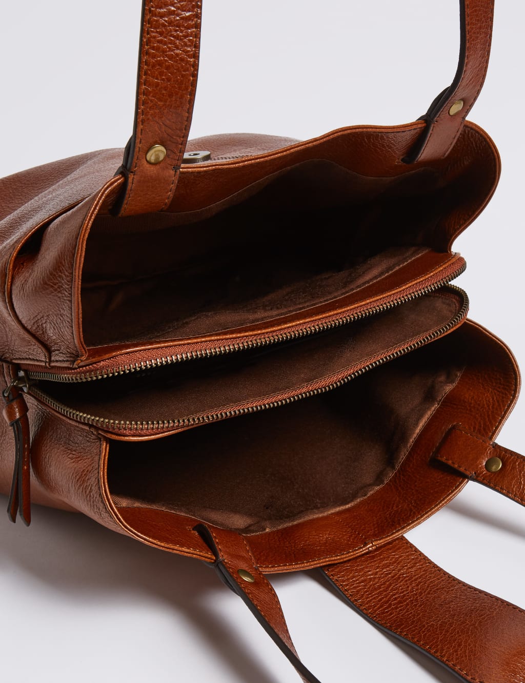 Leather Round Buckle 3 Compartment Tote Bag 5 of 5