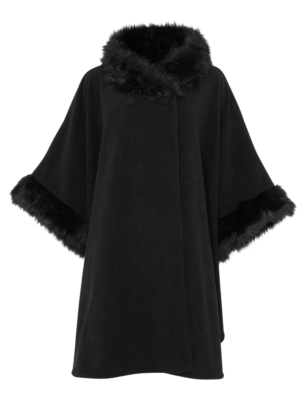 Faux Fur Collar Fleece Wrap 2 of 3