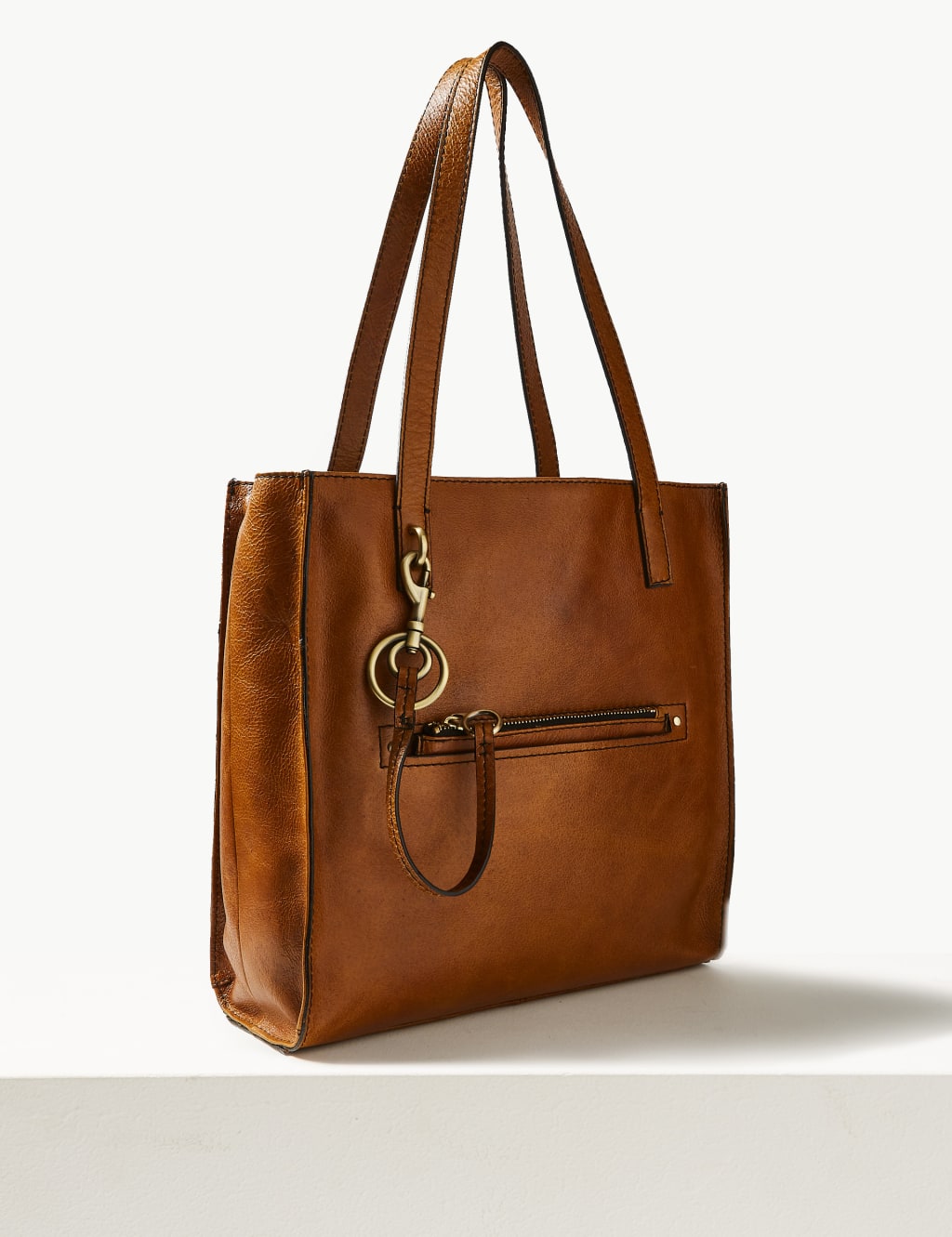 Leather 3 Compartment Tote Bag M S Collection M S