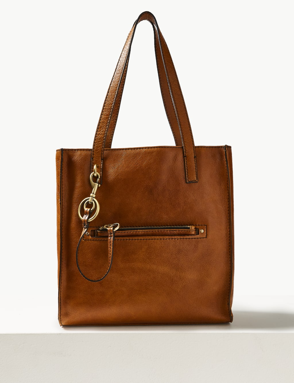 Leather 3 Compartment Tote Bag M S Collection M S