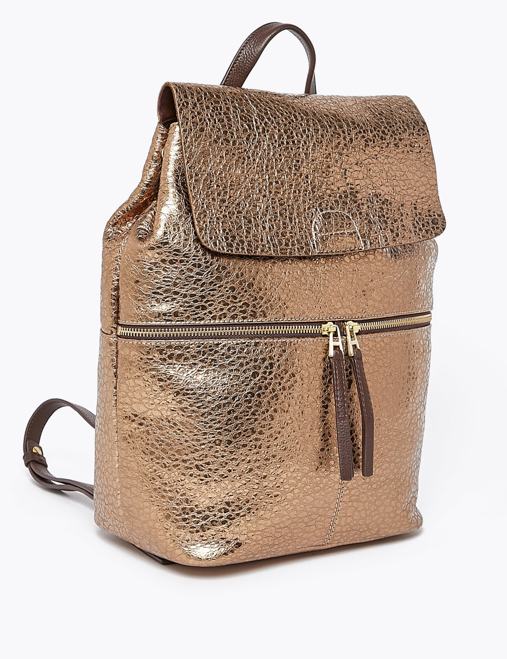 Leather Metallic Backpack Bag 3 of 6