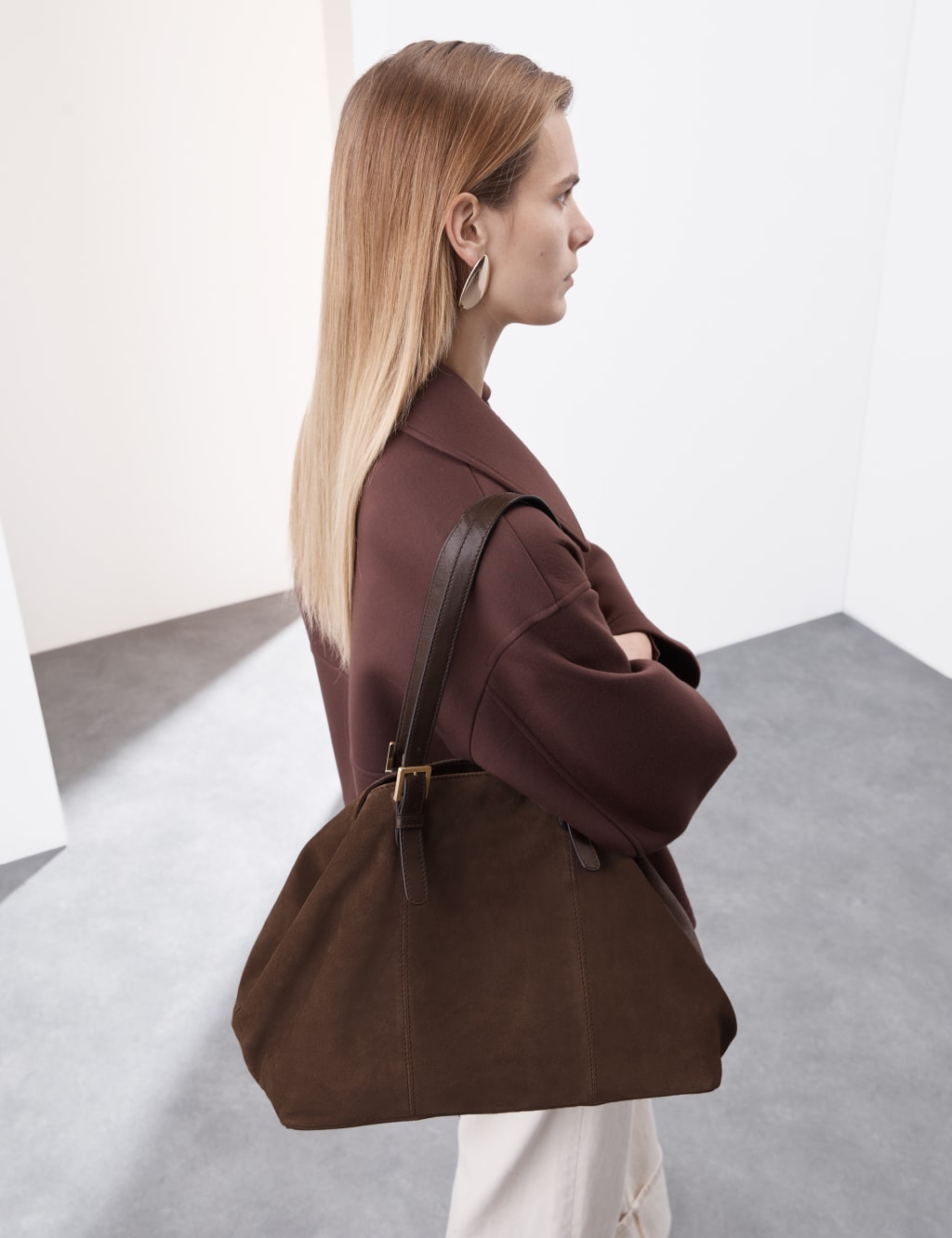 Suede satchel handbag outlet