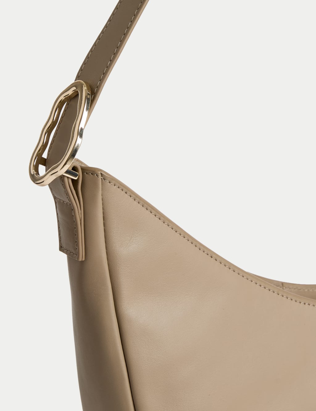 Pure Leather Buckle Shoulder Bag 2 of 4