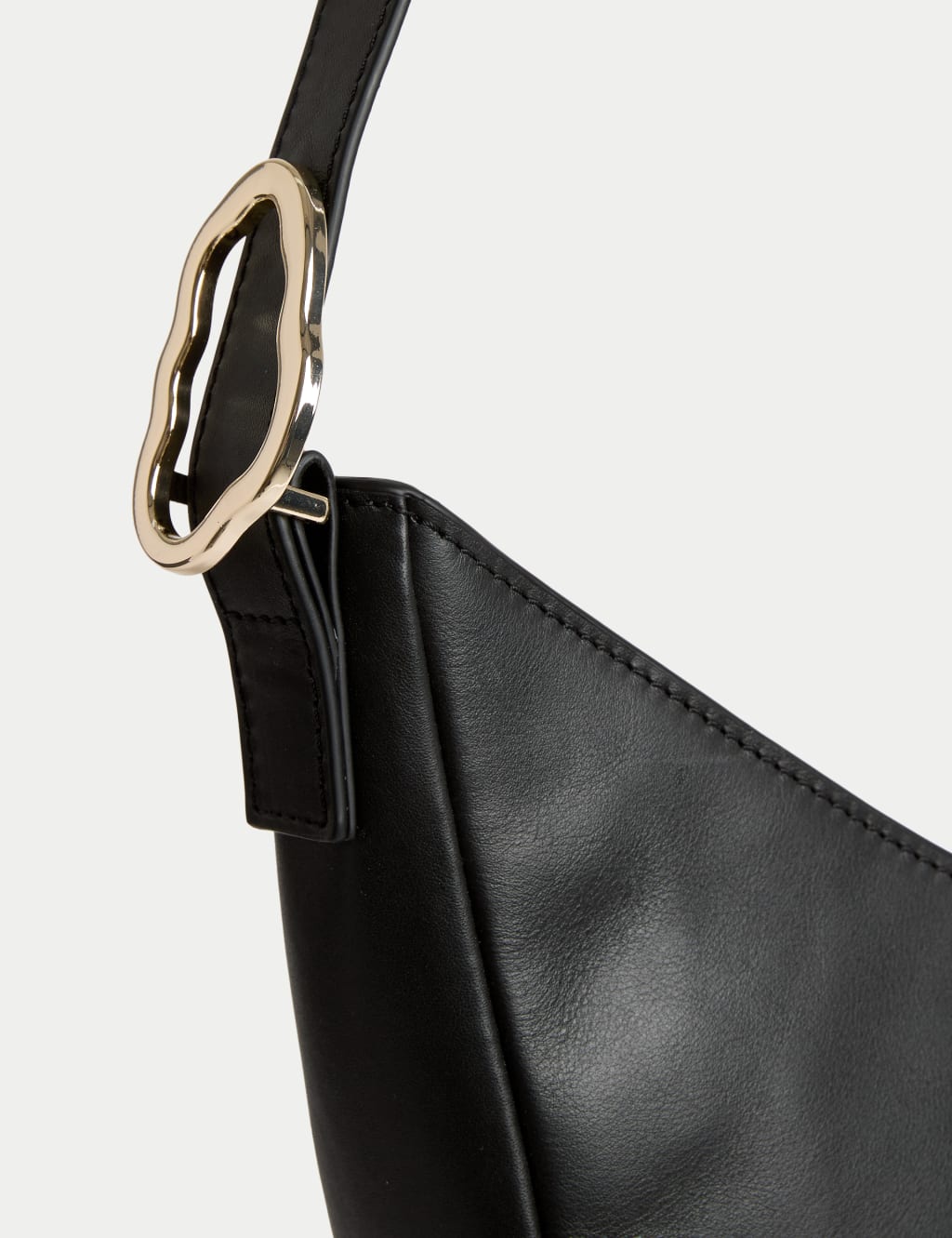 Pure Leather Buckle Shoulder Bag 2 of 4