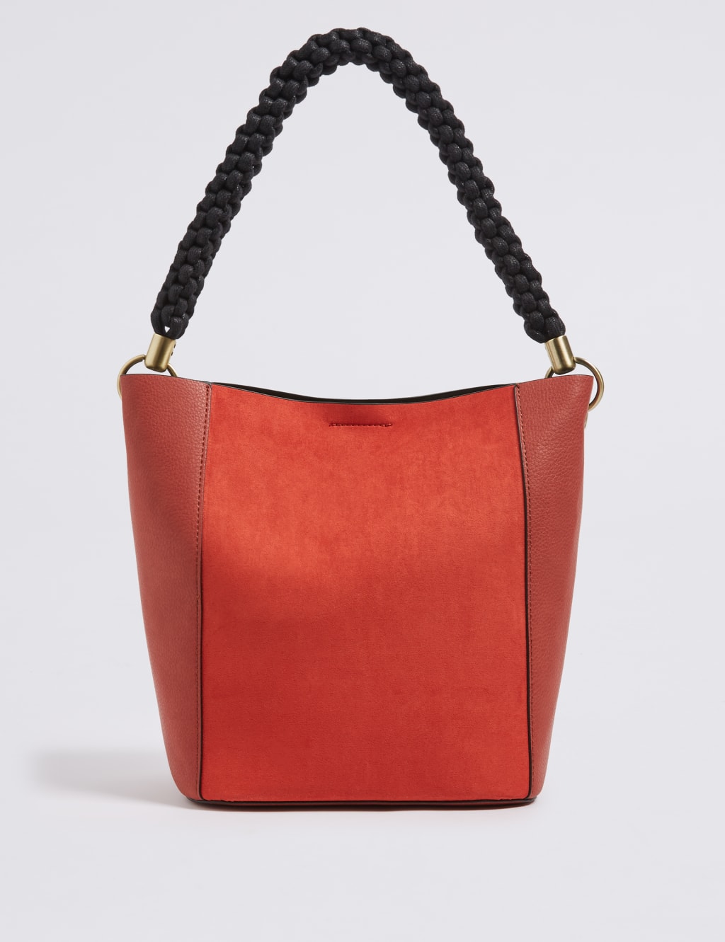 Faux Leather Rope Handle Shoulder Bag M S Collection M S