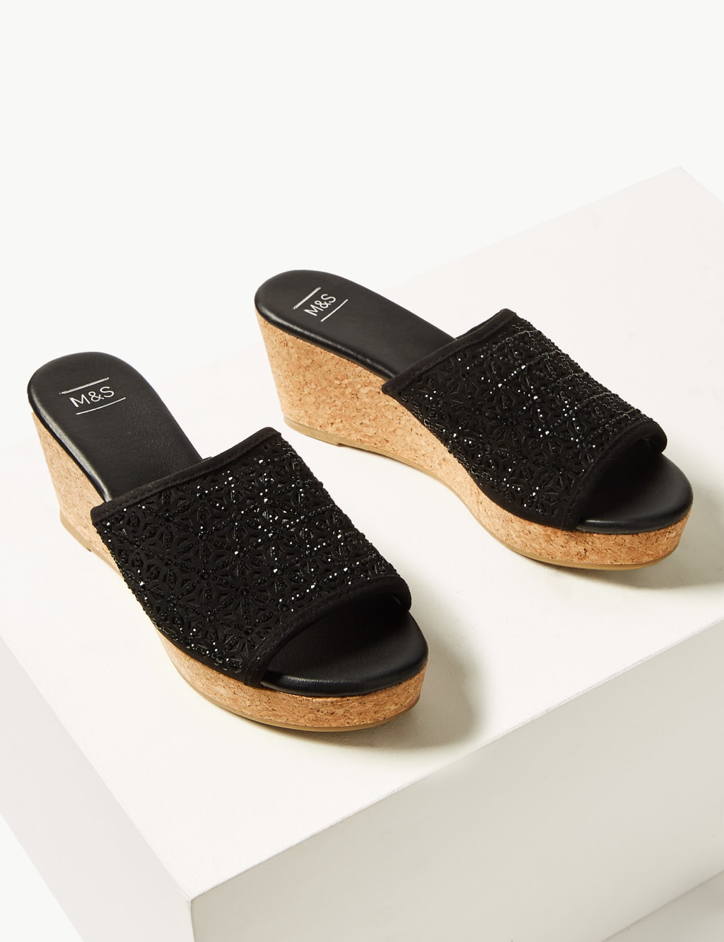Mule wedges slip on shop