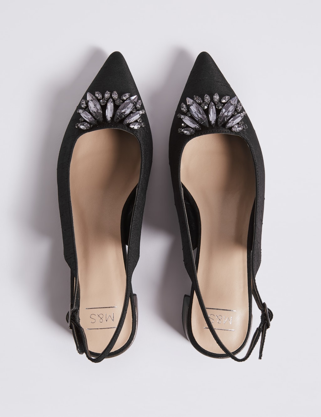 Block Heel Jewel Pointed Toe Court Shoes 4 of 6