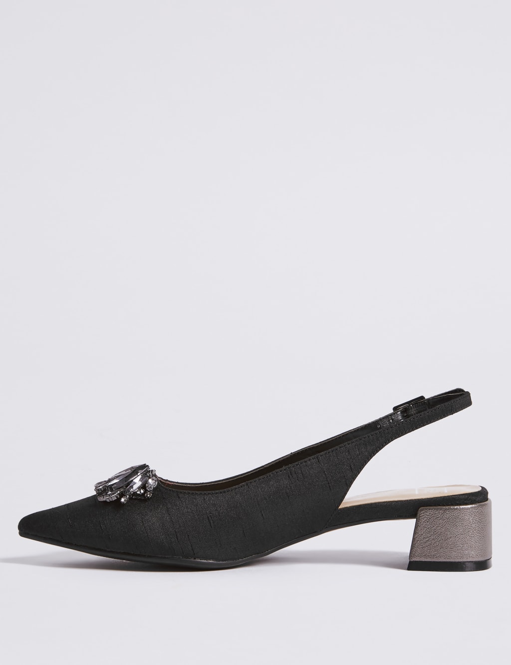 Block Heel Jewel Pointed Toe Court Shoes 5 of 6