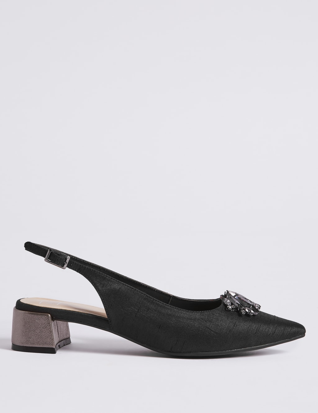 Block Heel Jewel Pointed Toe Court Shoes 2 of 6