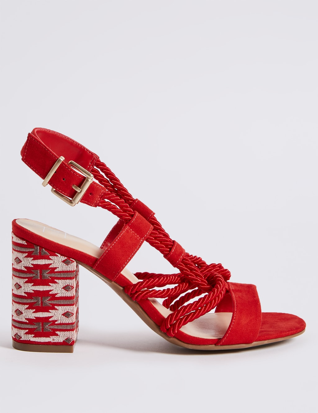 Block Heel Rope Sandals 2 of 6