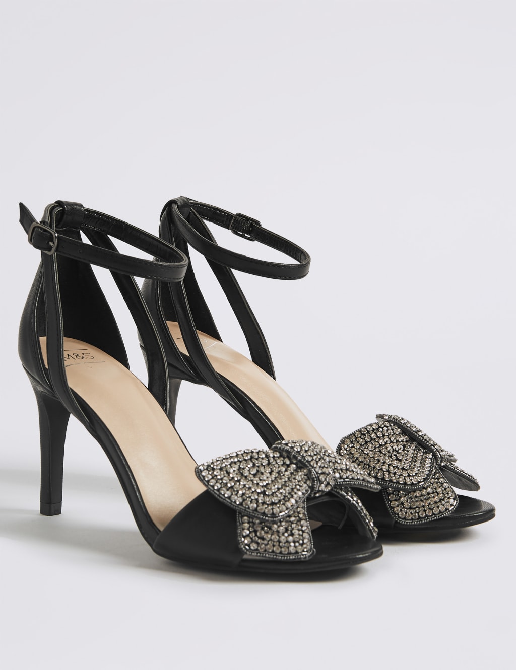Stiletto Heel Jewelled Bow Sandals 3 of 6