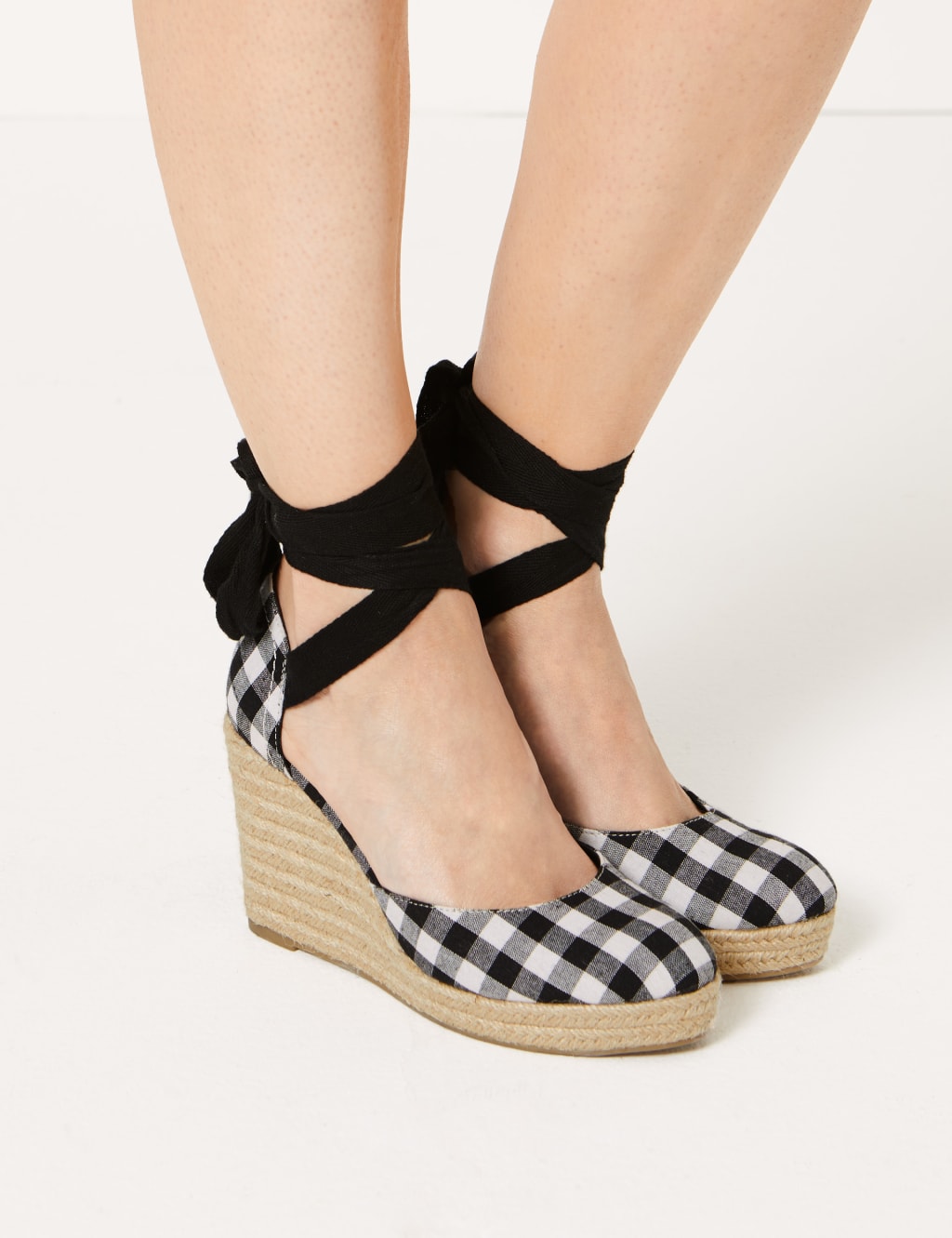 Wedge Heel Checked Espadrille Sandals 1 of 5