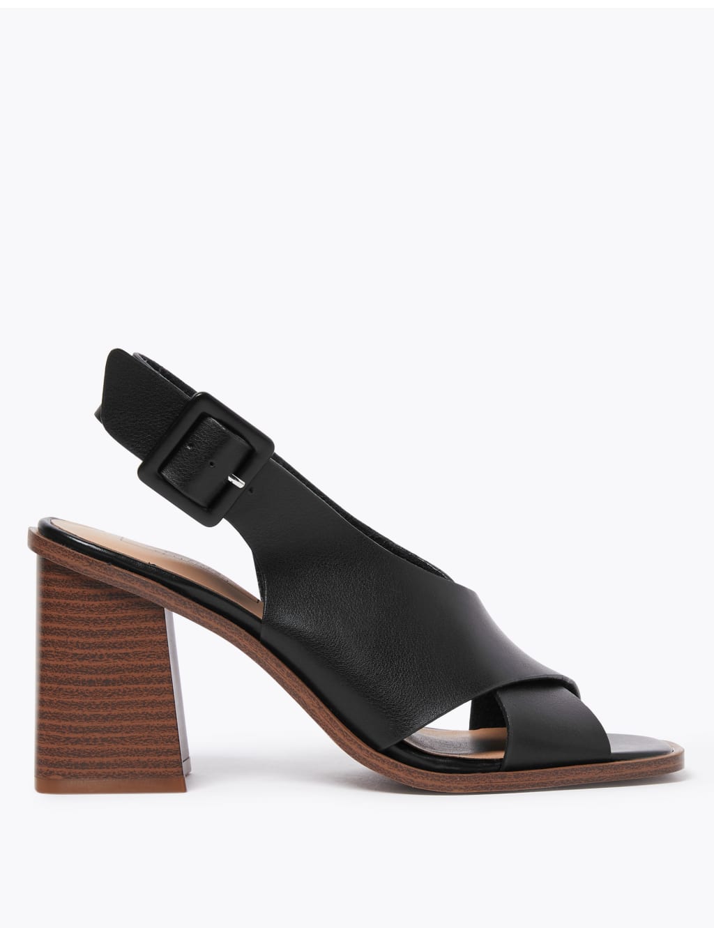 M&s black heeled sandals hotsell