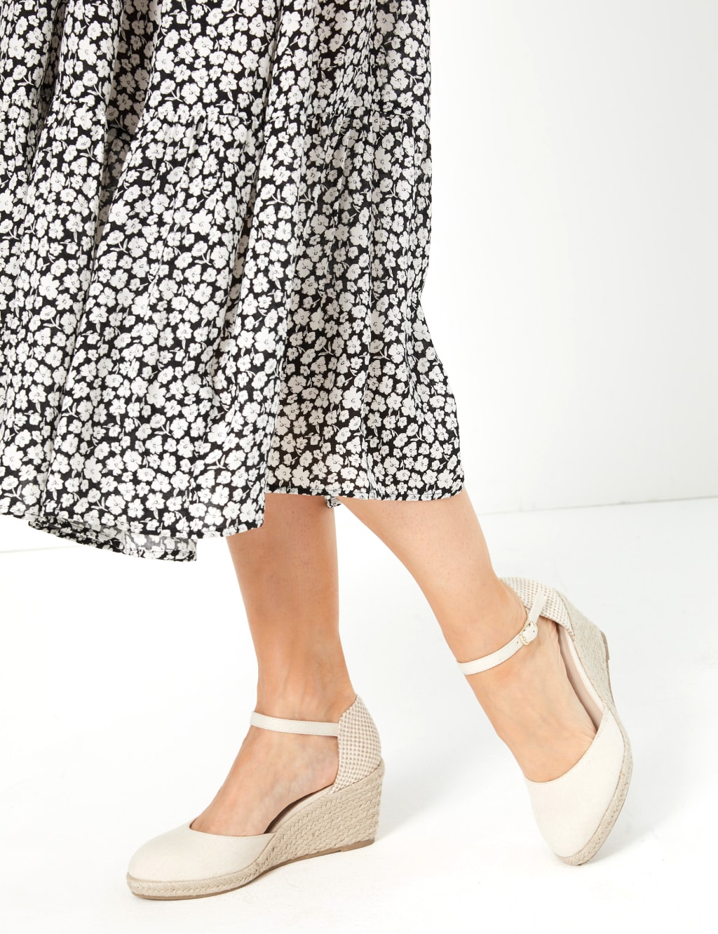 Ankle Strap Wedge Espadrilles M S Collection M S