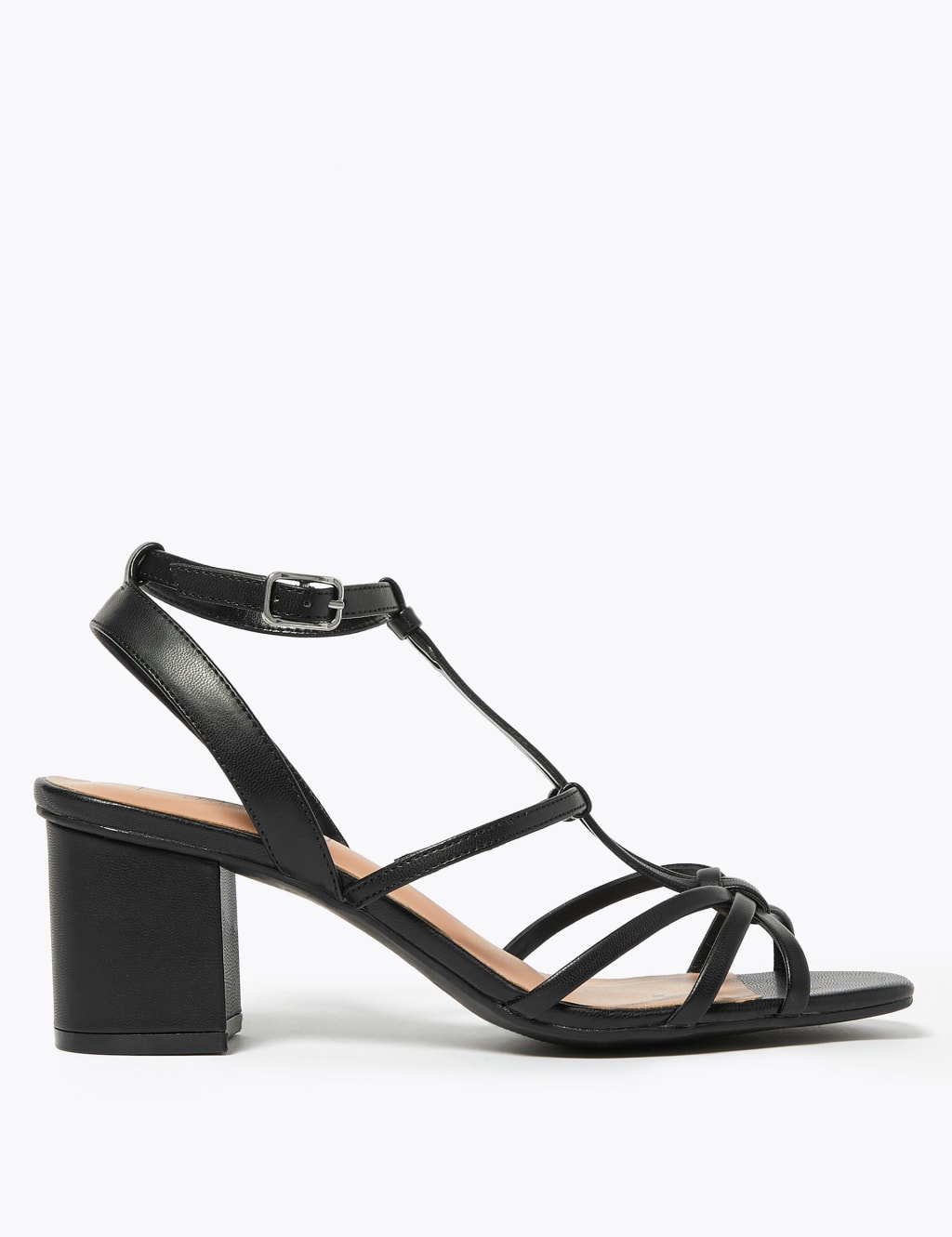 M&s black heeled sandals cheap