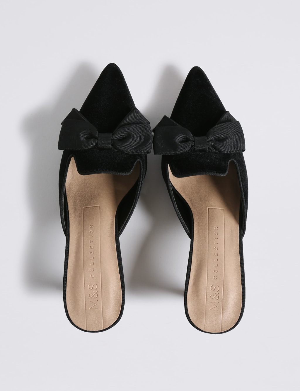 Kitten Heel Bow Mule Shoes M S Collection M S