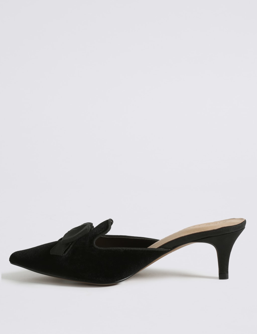 Kitten Heel Bow Mule Shoes M S Collection M S
