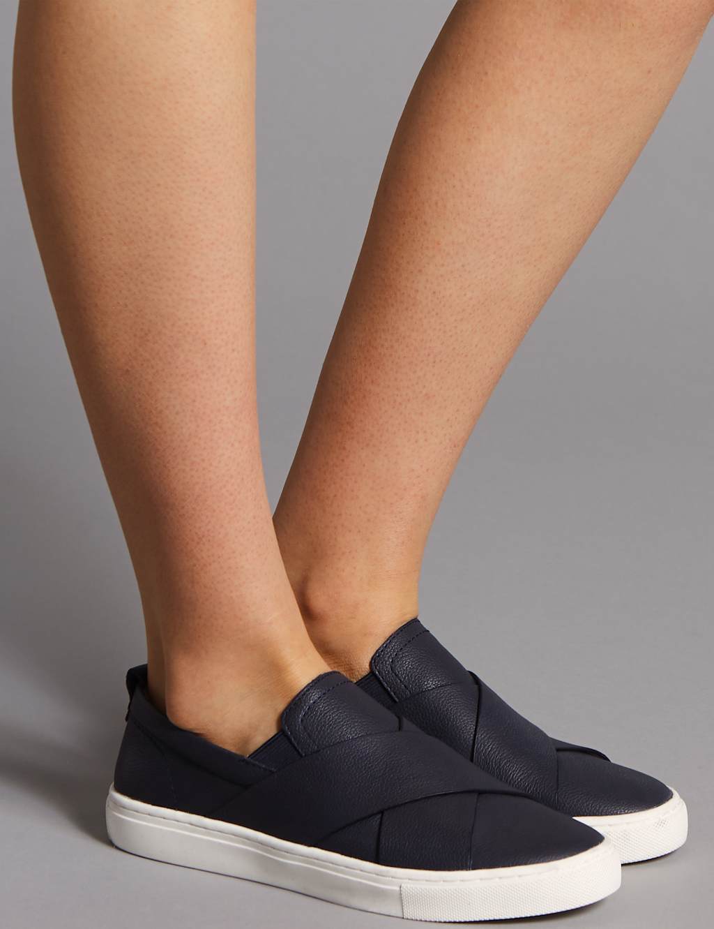 Leather Cross Strap Trainers 1 of 6