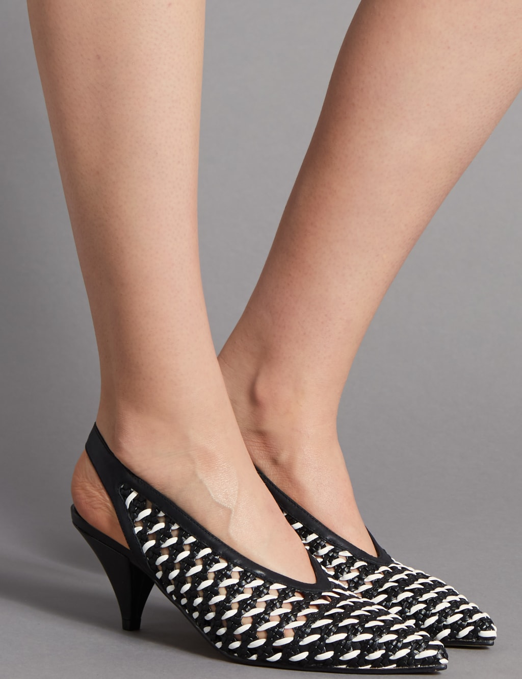 Leather Slingback Court Shoes 1 of 6