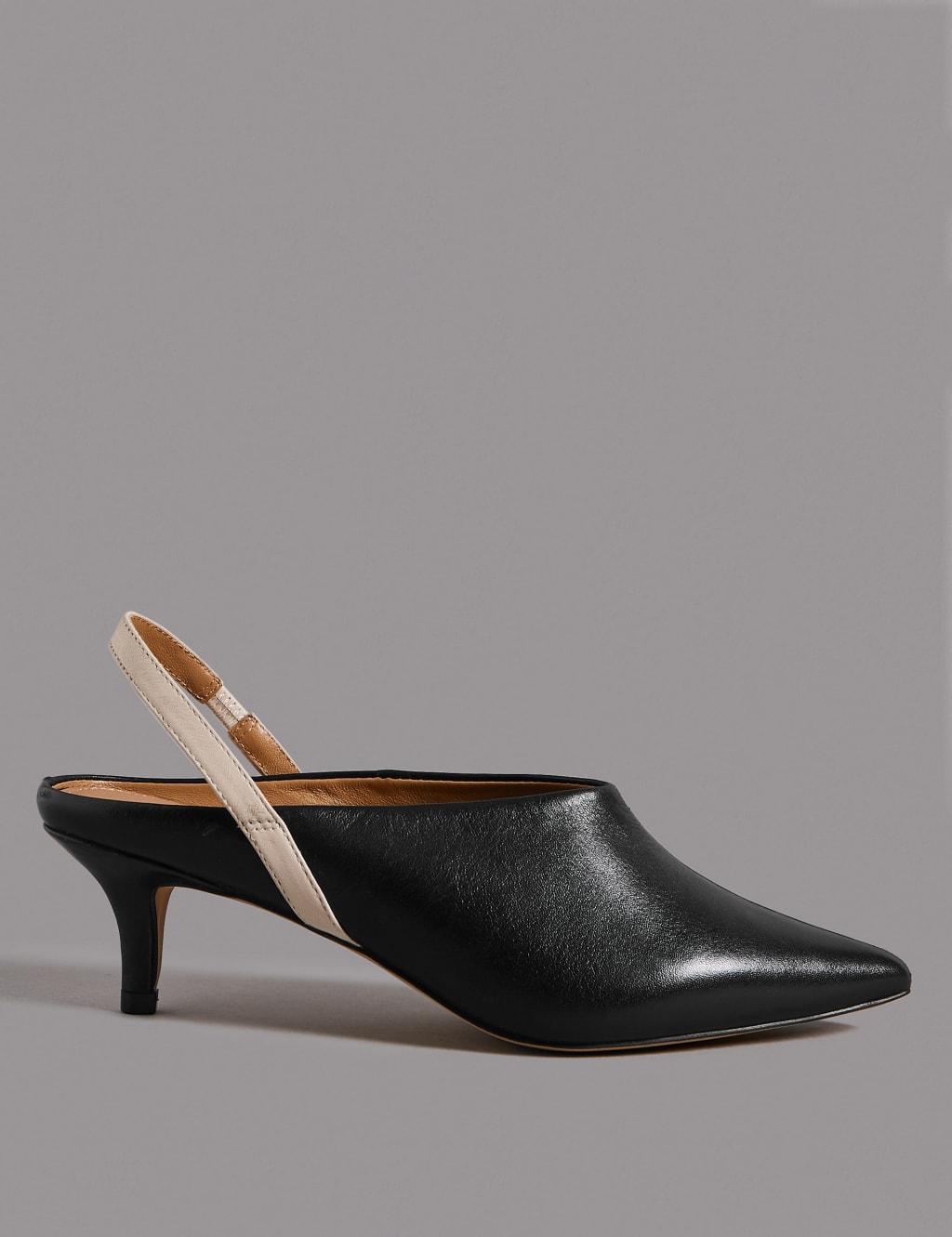 Leather Kitten Heel Slingback Court Shoes 2 of 6