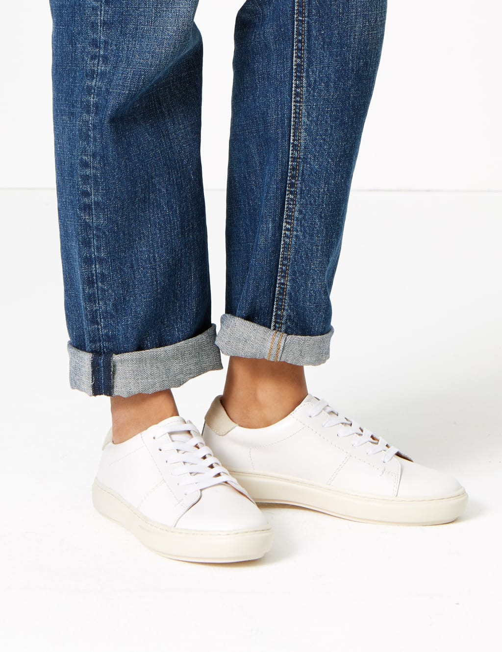 Leather Lace Up Trainers Autograph M S