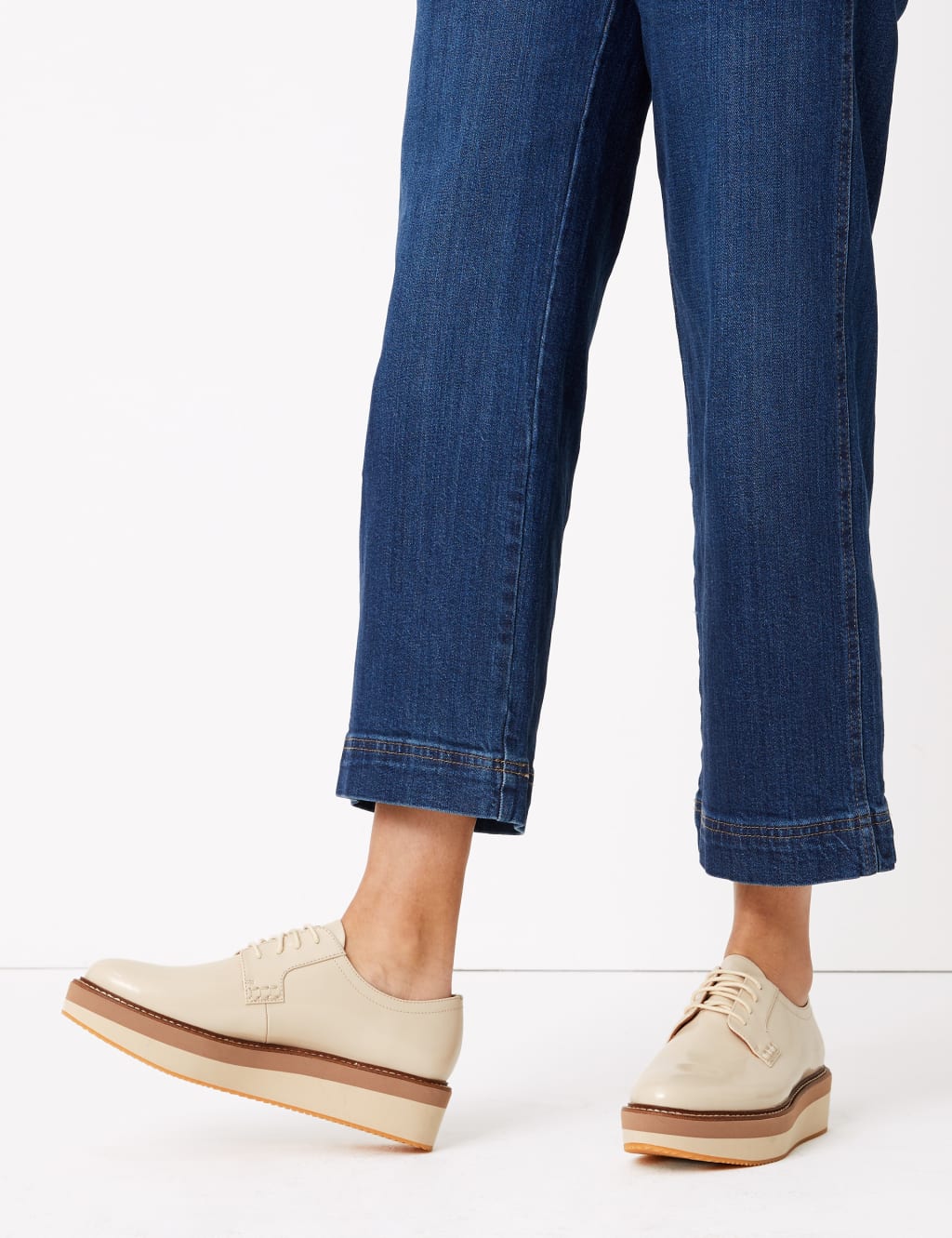 Leather Lace Up Flatform Brogues Autograph M S