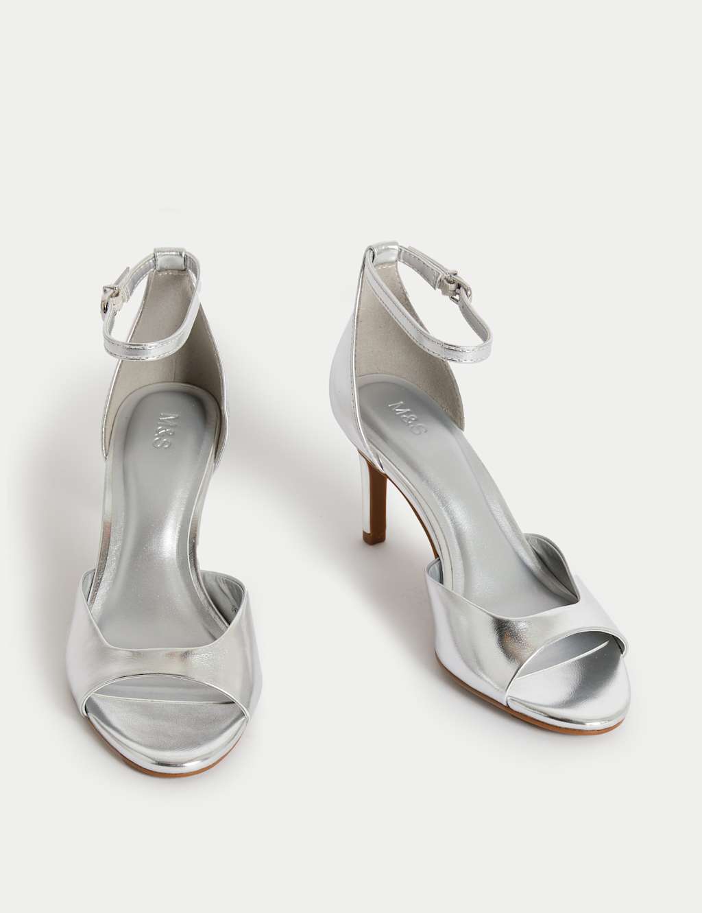 Patent Metallic Buckle Ankle Strap Stiletto Heels 2 of 3