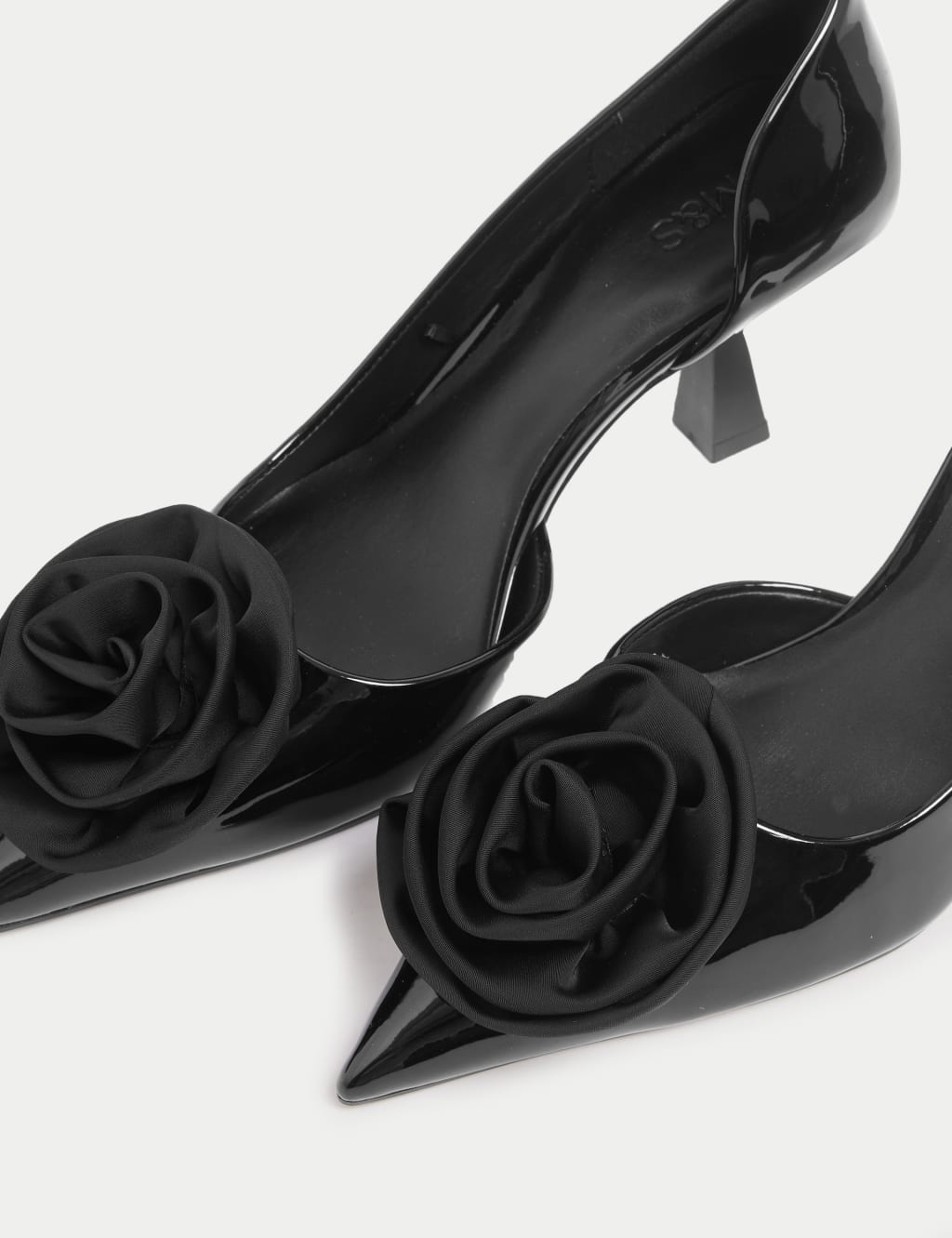 Patent Corsage Stiletto Heel Court Shoes