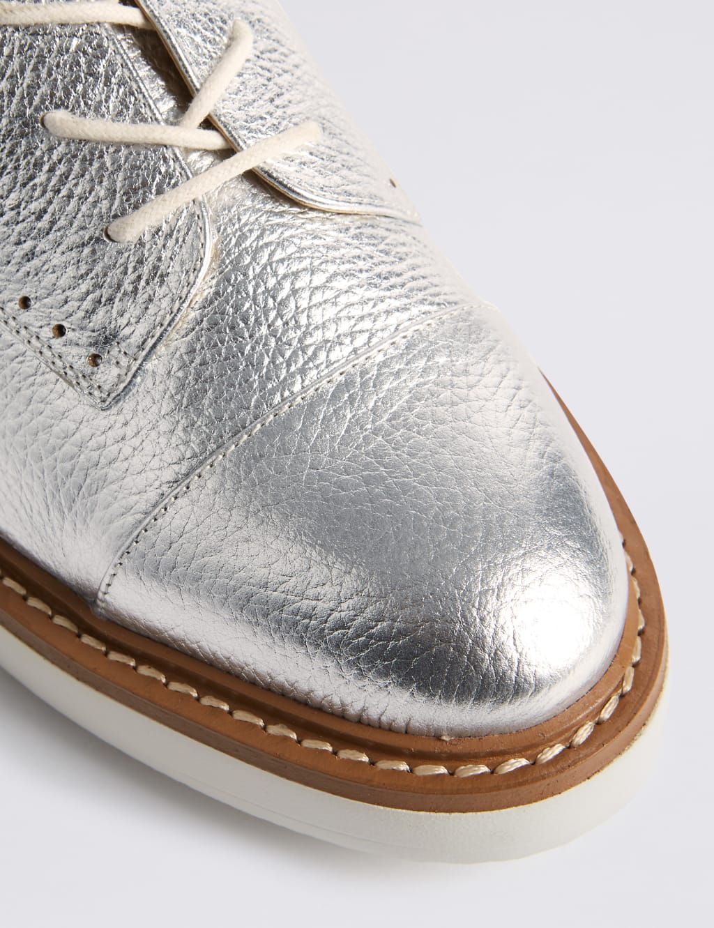 Leather Flatform Brogue Shoes Twiggy M S