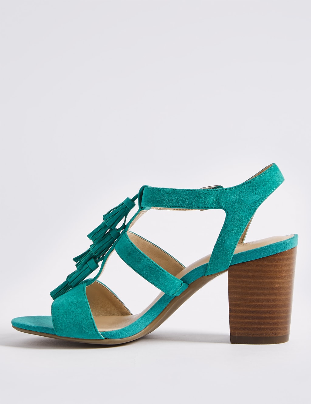Tassel block heel sandals shop