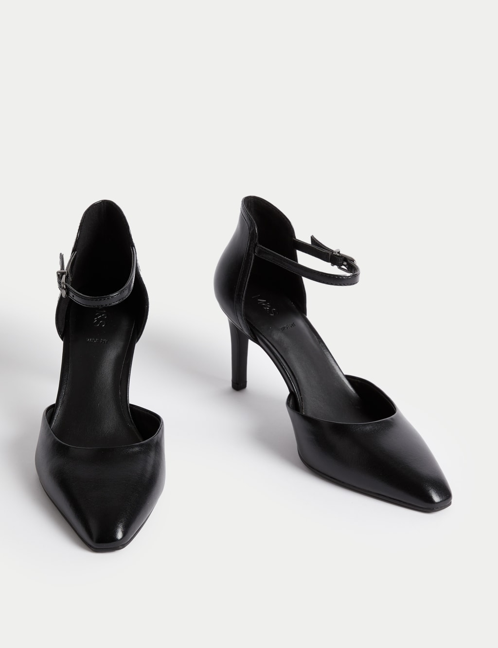 Wide Fit Ankle Strap Court Shoes M S Collection M S