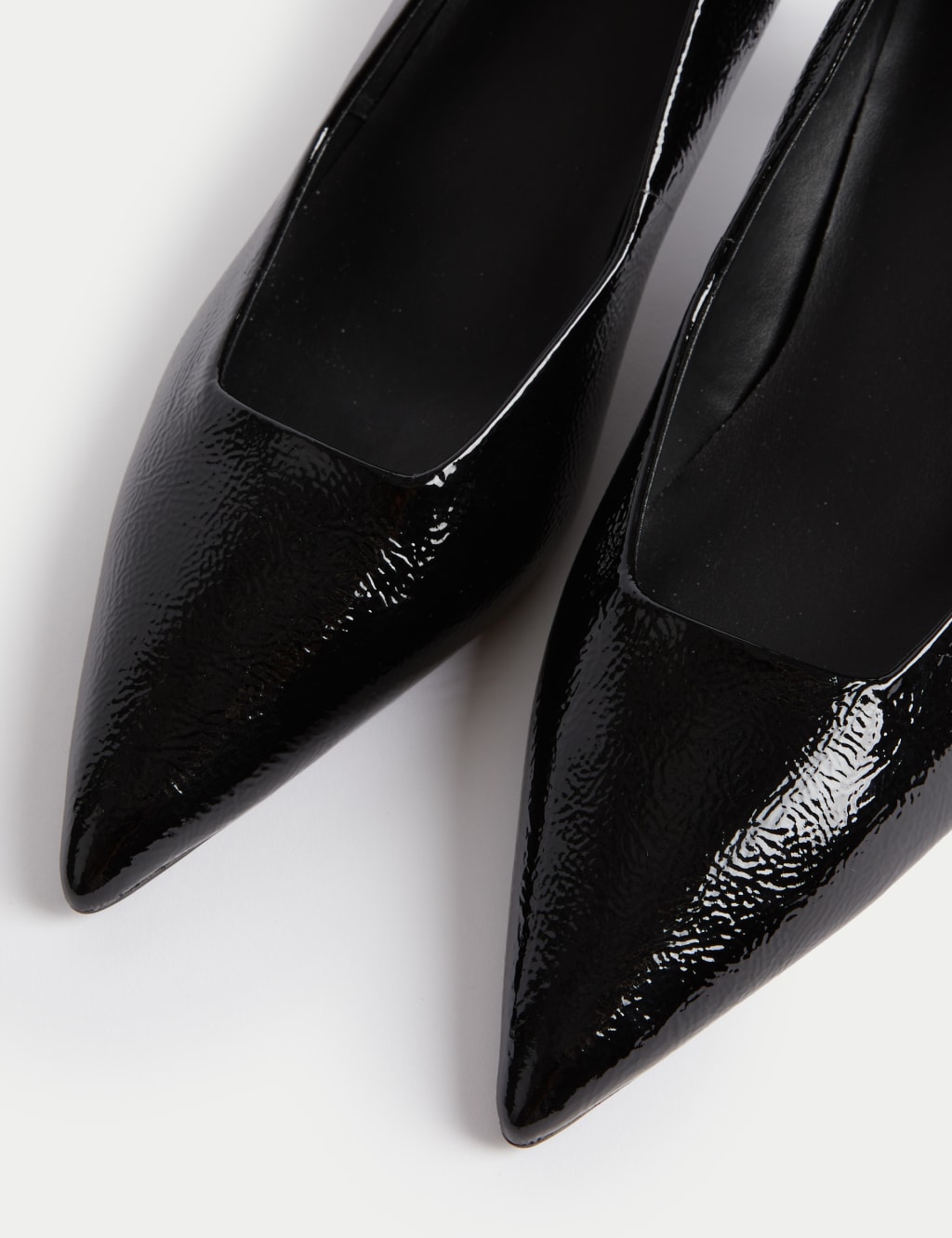 Wide Fit Leather Kitten Heel Court Shoes M S Collection M S
